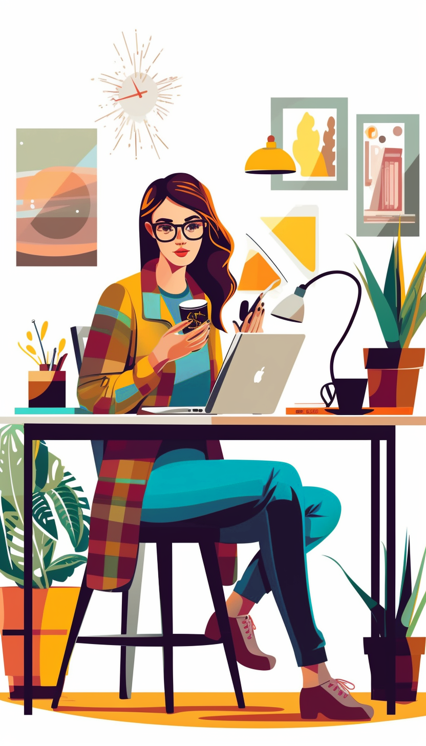 איור מעצבת גרפית